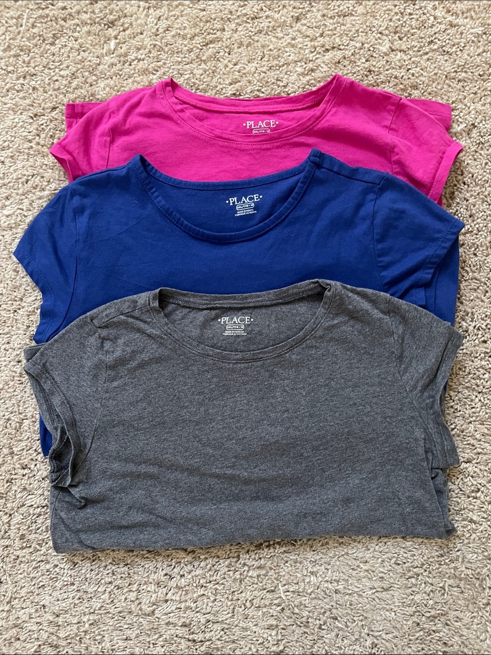 The Children’s Place lot of 3 girls short sleeve t-shirts, XXL 16